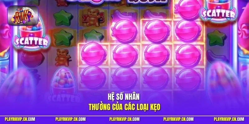 Hệ số nhân thưởng của các loại kẹo 