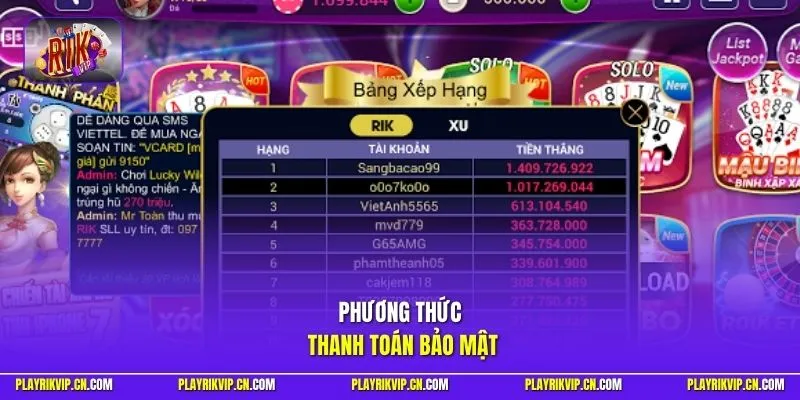 Phương thức thanh toán bảo mật
