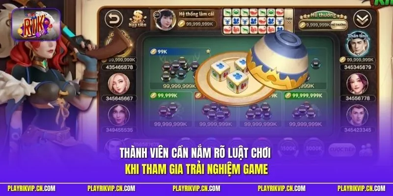 Thành viên cần nắm rõ luật chơi khi tham gia trải nghiệm game